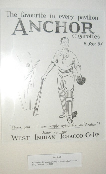 Cigarette advertising in  Trinidad c1950